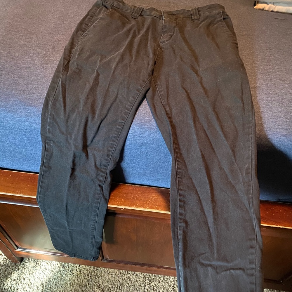 RSQ New York slim straight black chinos